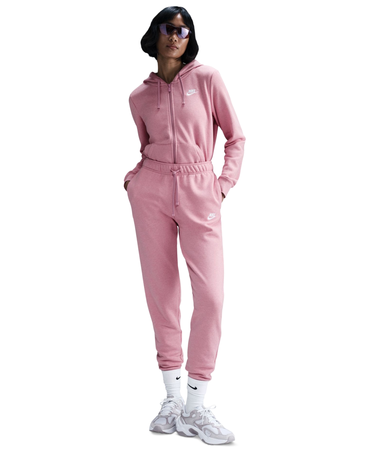 Nike Women's Sportswear Club Fleece Full-zip Hoodie In Pink