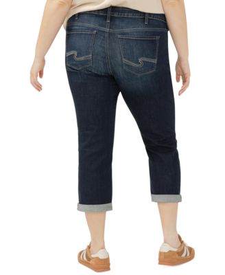 Plus Size Elyse Rolled-Cuff Cropped Denim Jeans