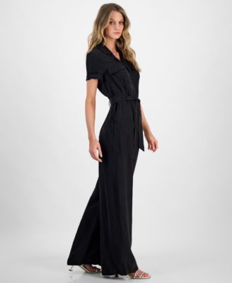 Women's Nalini Button-Front Belted Jumpsuit