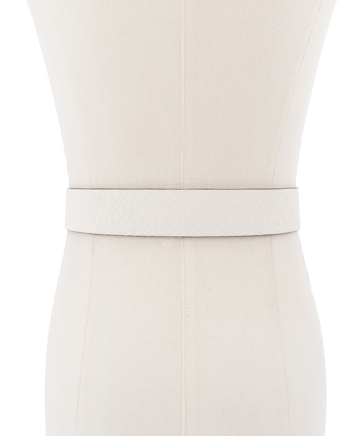 Michael Kors Women's 35mm Leather Reversible Belt In Optic White