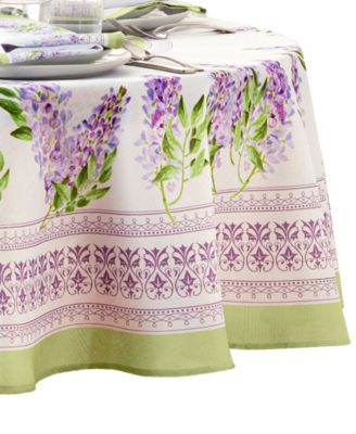 Lilac Garden Floral Round Tablecloth, 70" X 70"