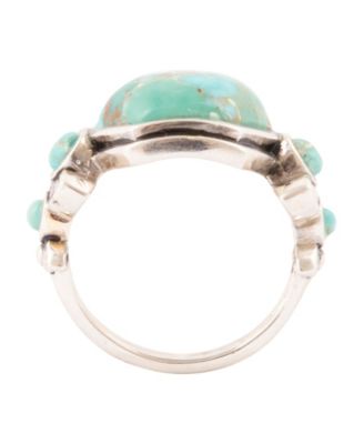 Emile Blue Turquoise and Sterling Silver Hexagon Ring