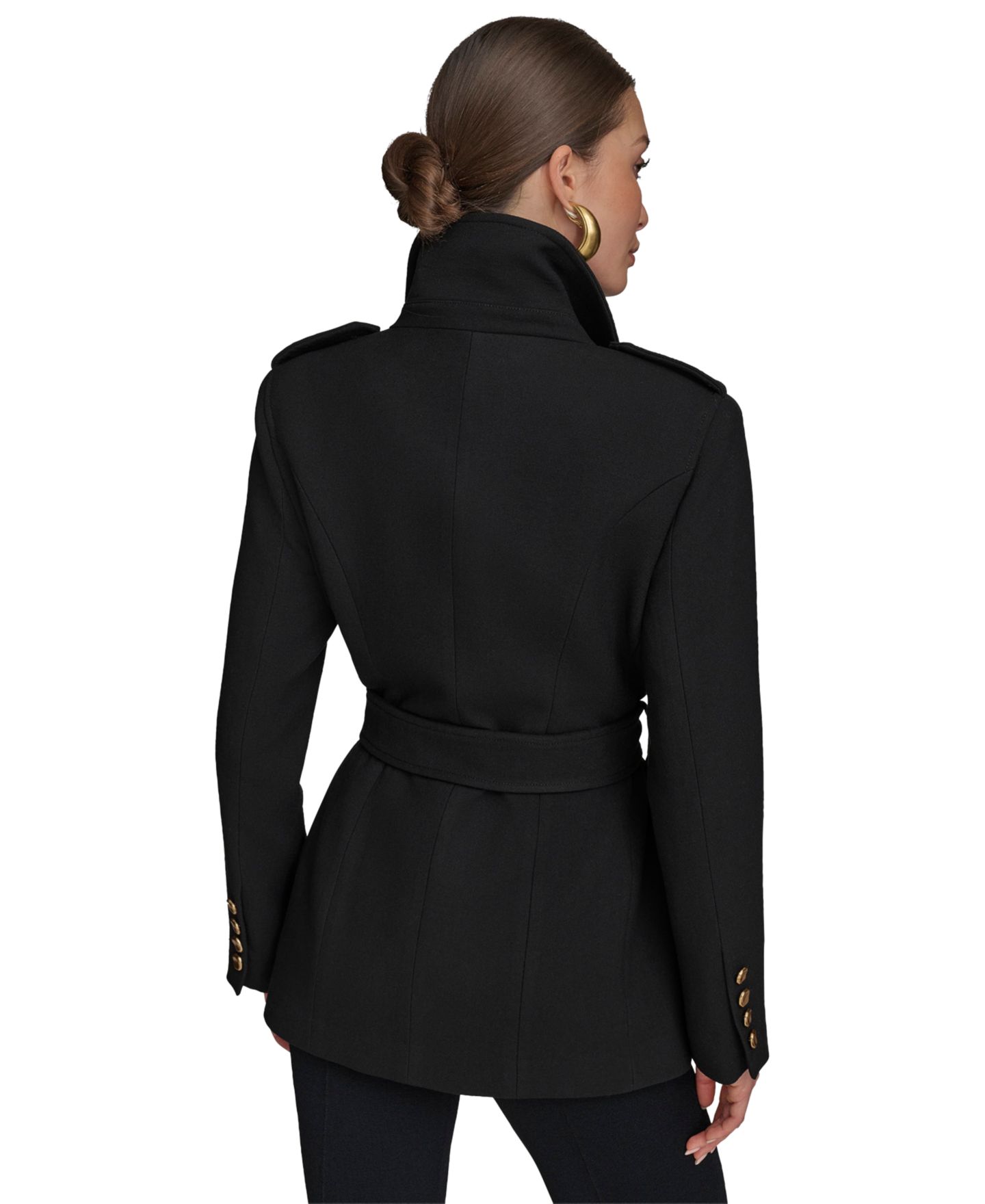 Женская куртка Donna Karan New York Belted Crepe, цвет: Чёрный — фото 5