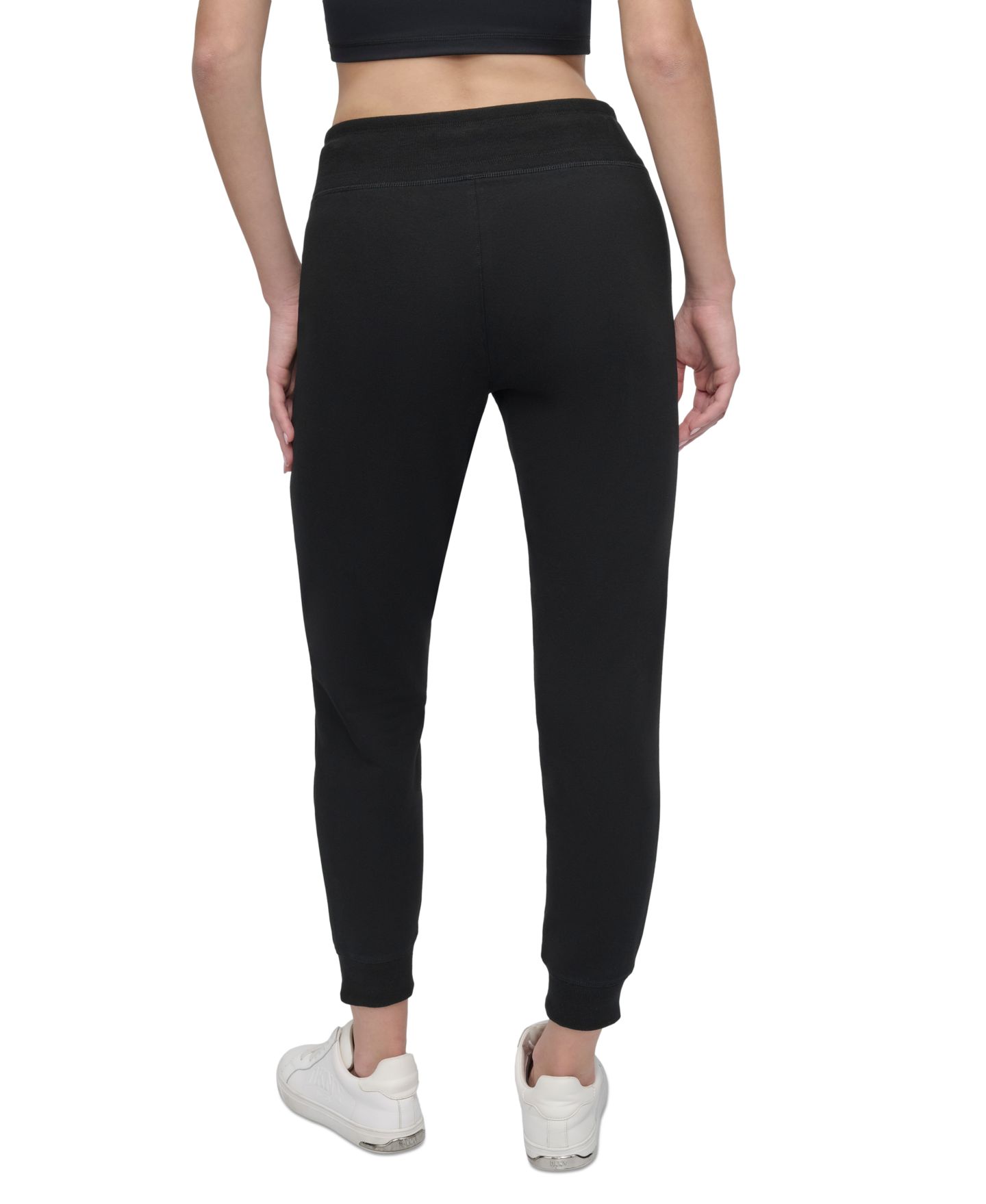 Женские брюки DKNY Sport Logo-Drawstring High-Rise, цвет: Чёрный — фото 4