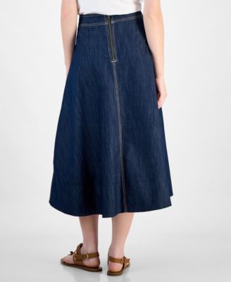 Tommy Hilfiger Women's Denim Midi Circle Skirt Macy's