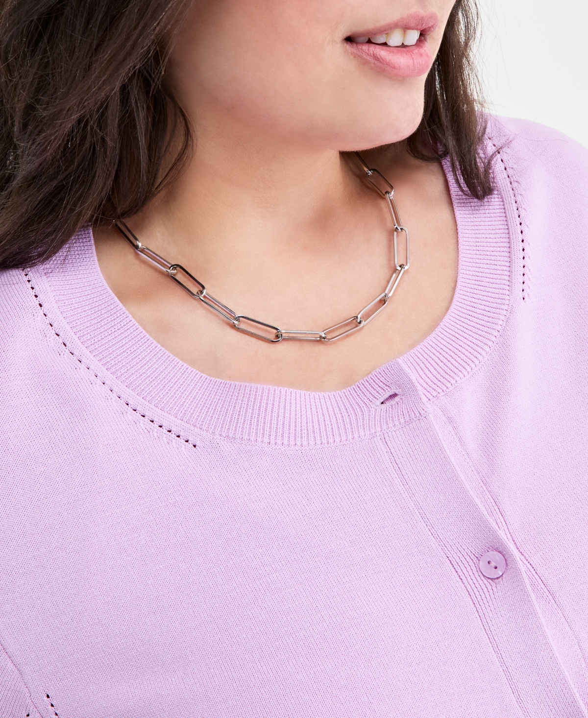 On 34th Trendy Plus Size Sweater Cardigan, Exclusively At Macy's In Orchid Bouquet