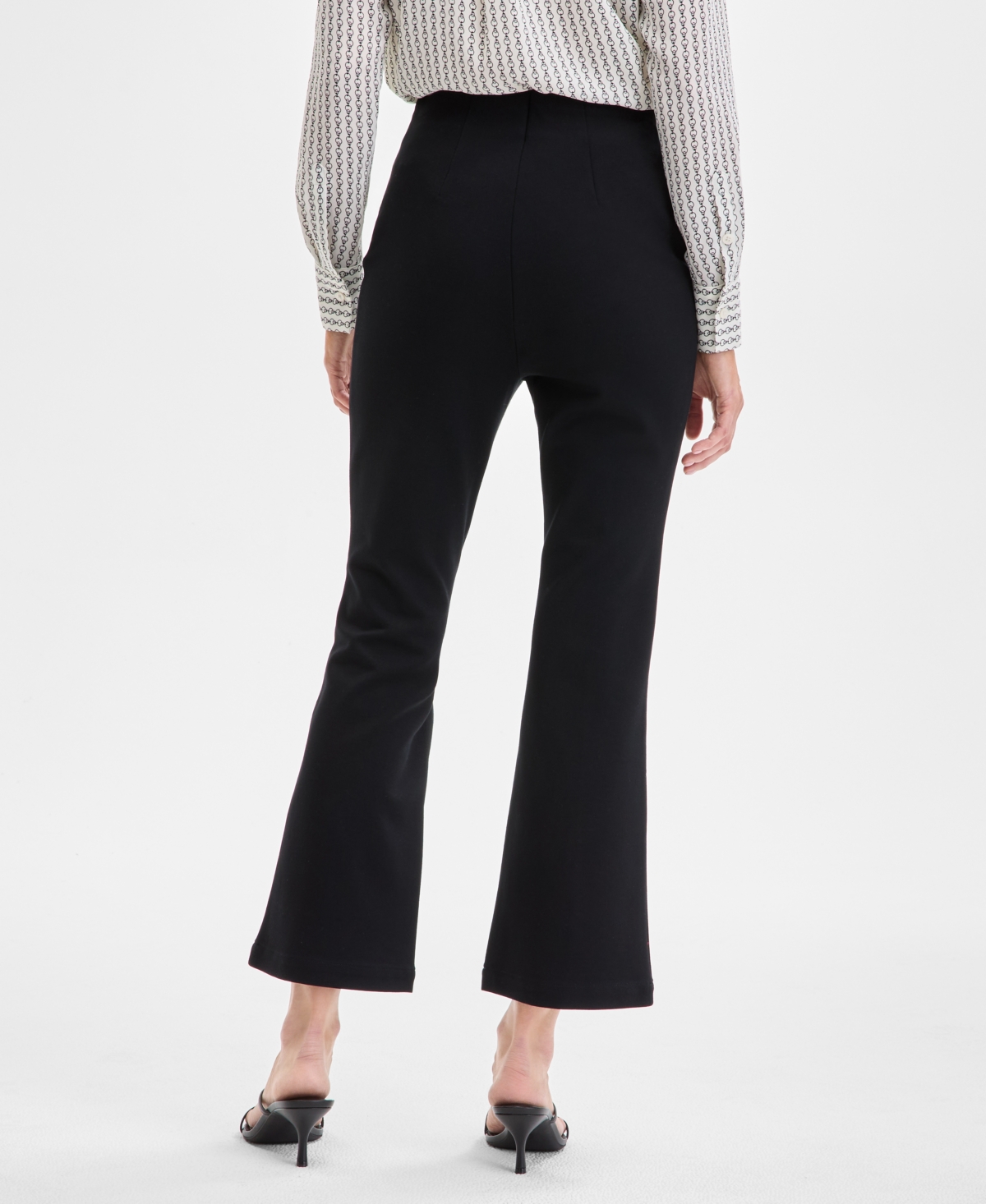 Inc International Concepts Women's High-rise Hollywood Ponte Kick-flare Pants, Exclusively At Macy's In Deep Black