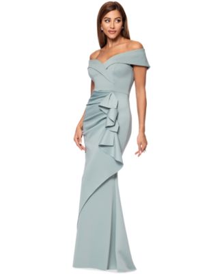 Scuba Off-The-Shoulder Gown