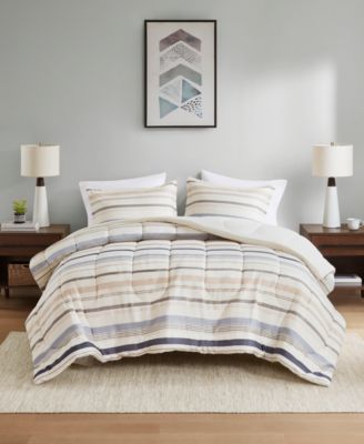 Noah Stripe Reversible Printed 3-Pc. Comforter Sets