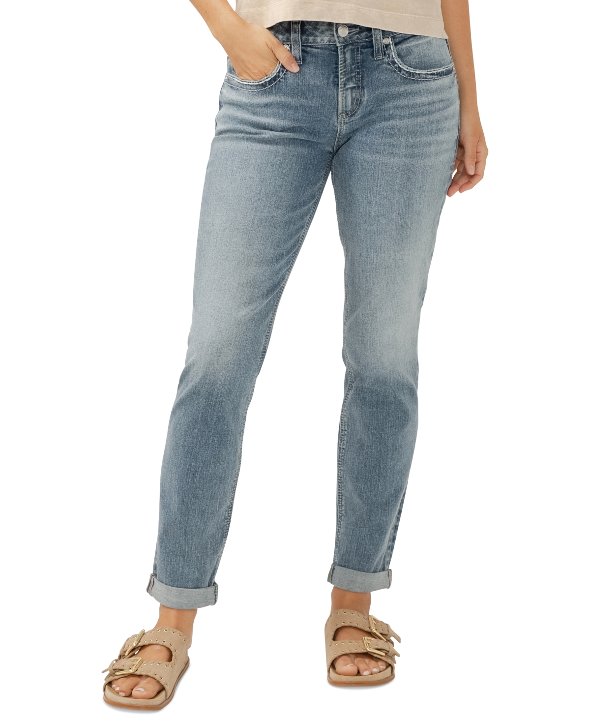 Women's Boyfriend Mid Rise Jeans - Indigo