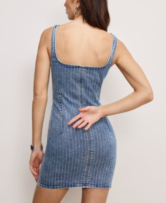 Women's Denim Rhinestone Dress, Regular & Plus Size