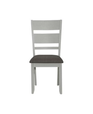 Slat Back Uph Side Chair (RTA) - Set of 2 Transitional White