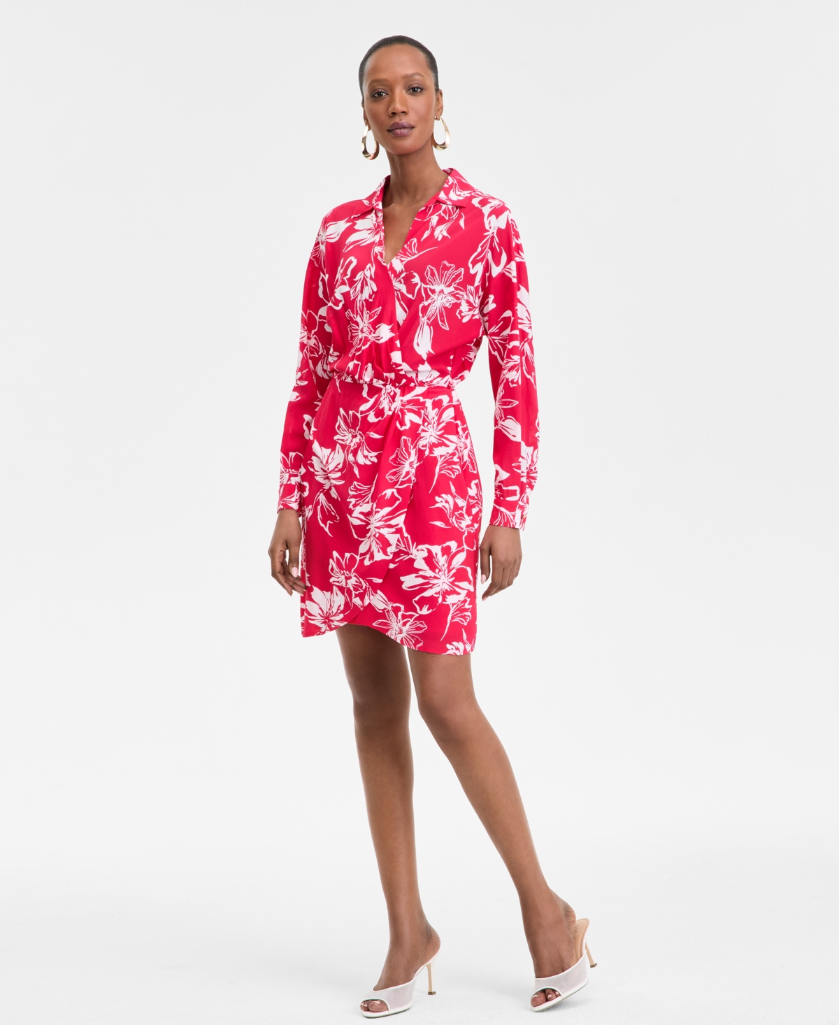 INC INTERNATIONAL CONCEPTS WOMEN'S PRINTED TWIST-FRONT MINI DRESS, EXCLUSIVELY AT MACY'S 