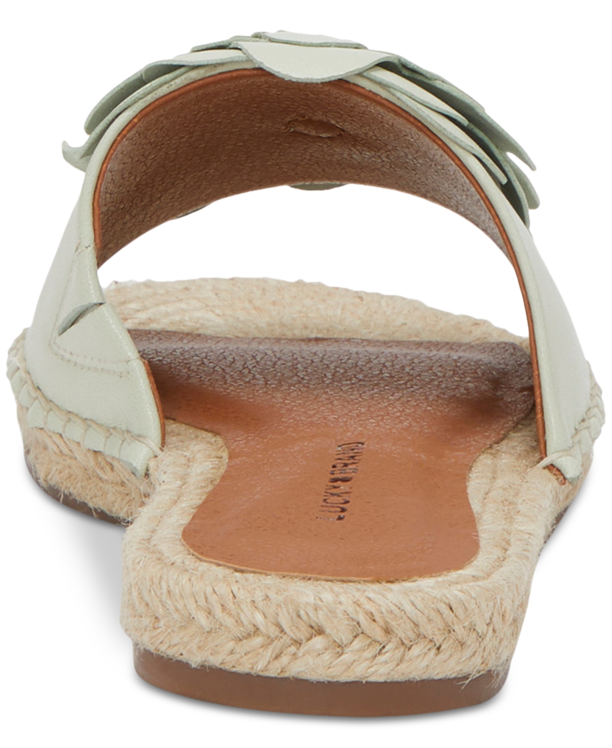 Shop Lucky Brand Women's Biricha Flower Flat Sandals In Peppermint Green Leather
