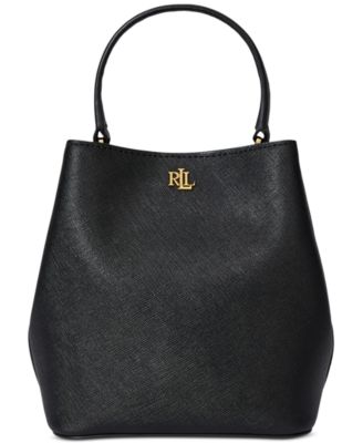 Crosshatch Leather Small Reese Bucket Bag