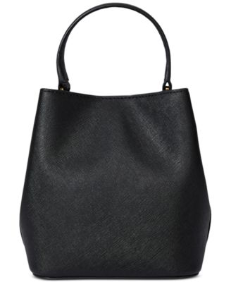 Crosshatch Leather Small Reese Bucket Bag