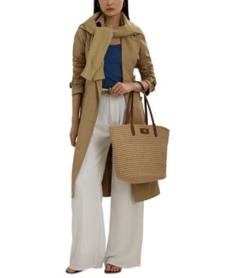 Ralph Lauren レザートリム ☆ Straw Large Brie Tote Bag Leather-Trim Straw Large Brie Tote Bag | Ralph Lauren