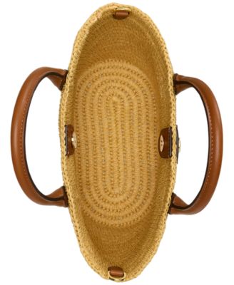 Lauren Ralph Lauren Woven Straw Medium Brie Tote Bag - Macy's