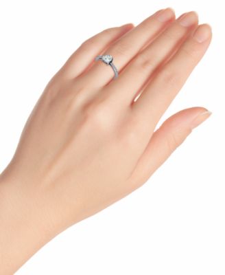 Cubic Zirconia Cushion Cut & Pavé Ring, Exclusively at Macy's