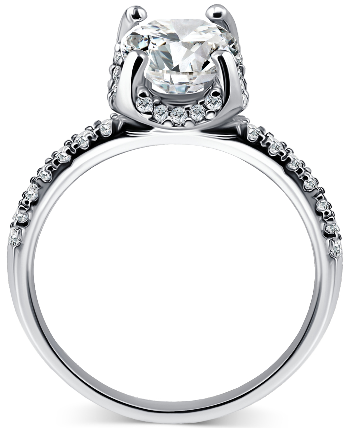GIANI BERNINI CUBIC ZIRCONIA OVAL HALO RING IN 18K GOLD-PLATED STERLING SILVER, EXCLUSIVELY AT MACY'S 