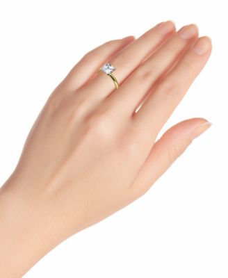 Cubic Zirconia Square Solitaire Ring, Exclusively at Macy's