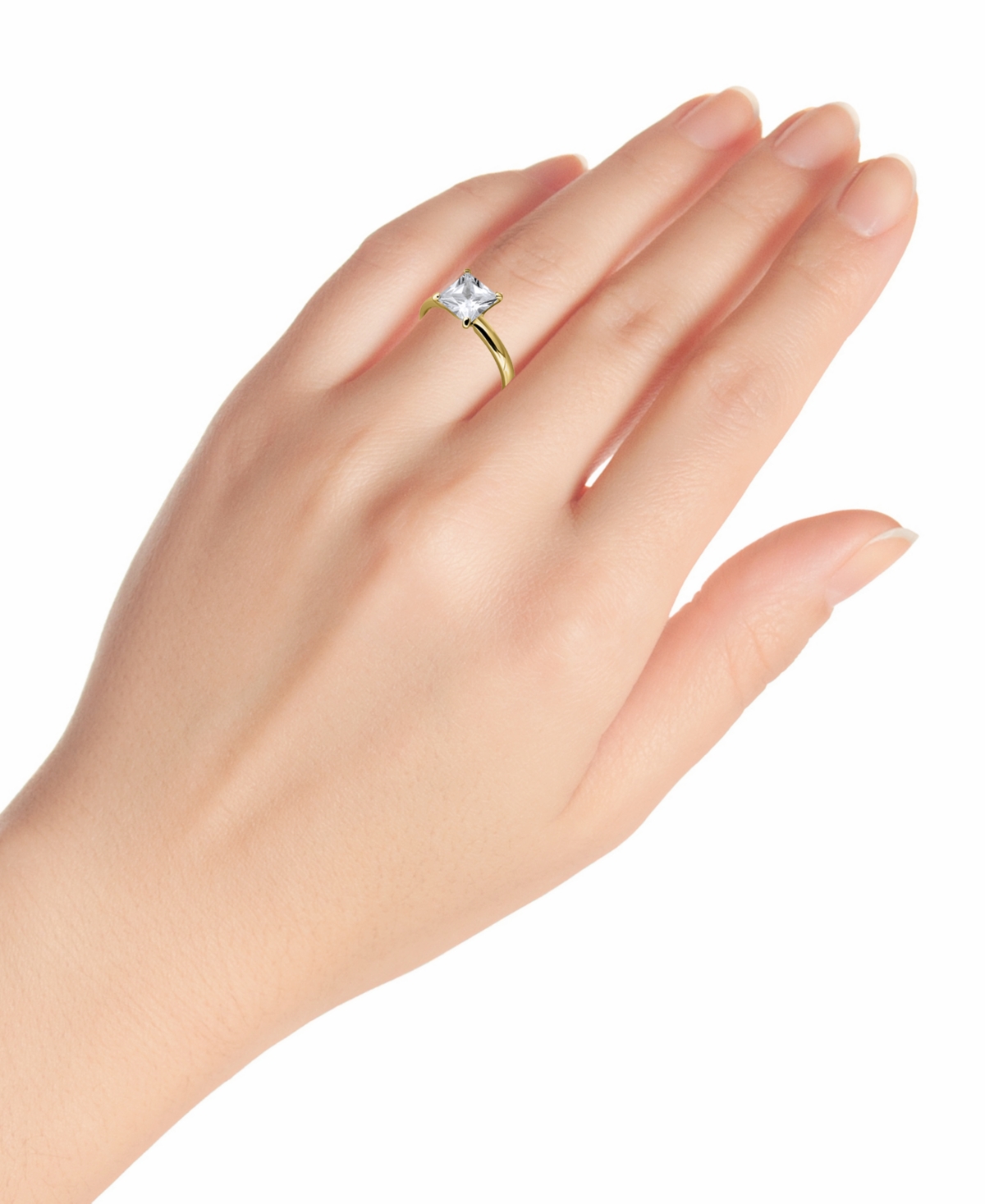 GIANI BERNINI CUBIC ZIRCONIA SQUARE SOLITAIRE RING, EXCLUSIVELY AT MACY'S 