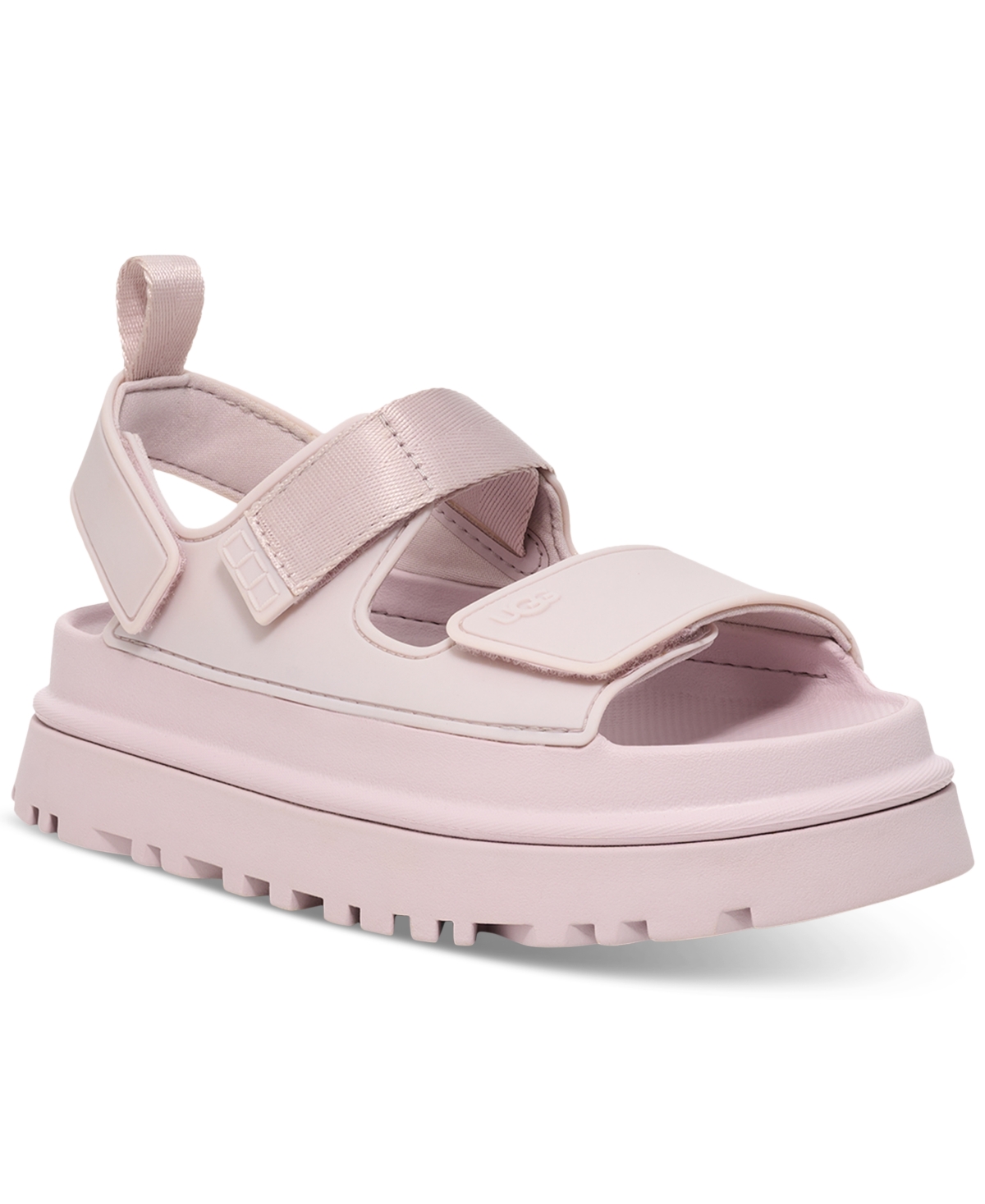 Ugg Shimmering Platform Sandals Pull Tab In Bay Fog