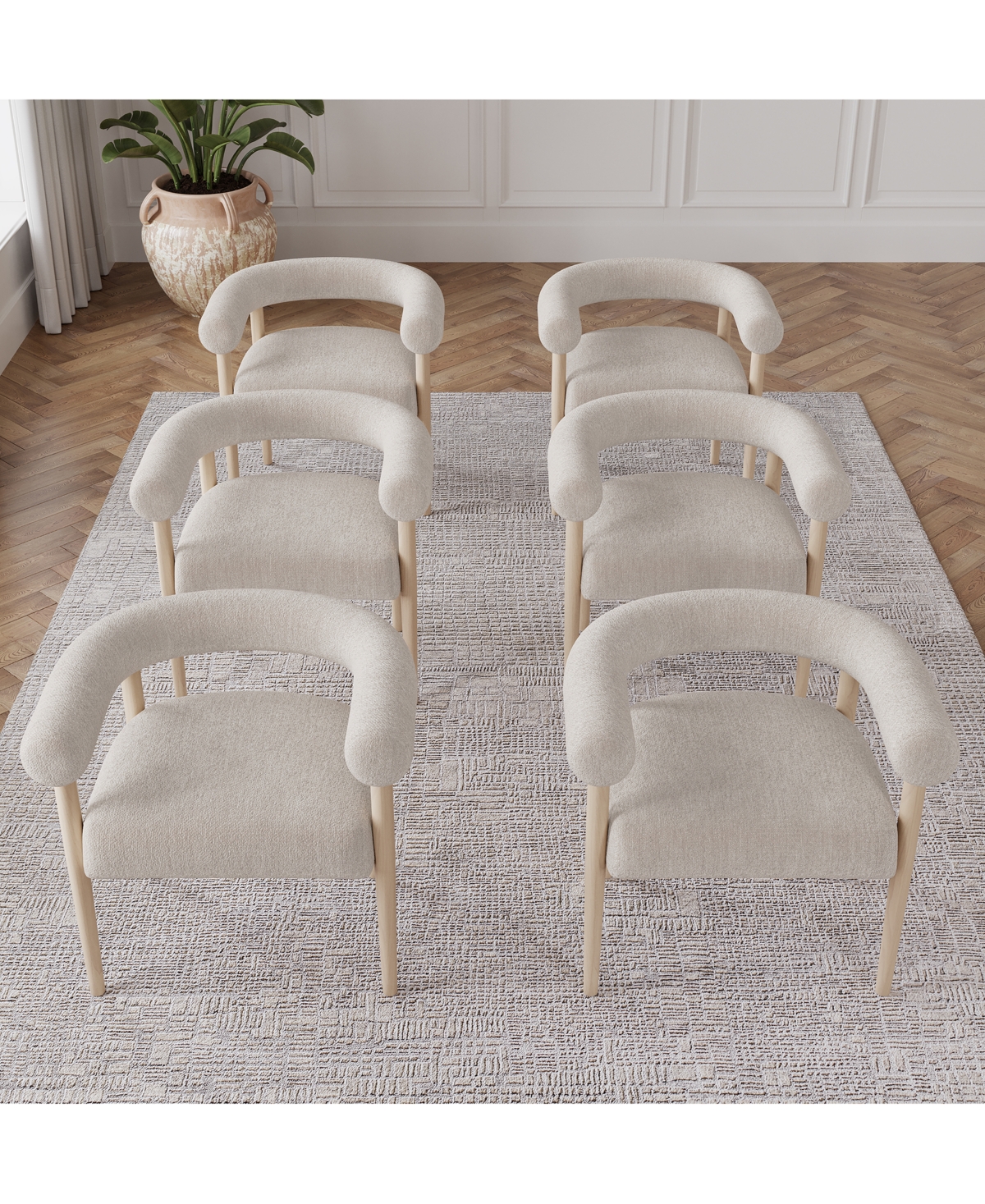 Macy's Lunare 6-pc. Rolled Back Chair Set In No Color