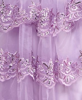 Juniors' Floral Sequin Embellished Ruffled Strapless Gown, Created for Macy's