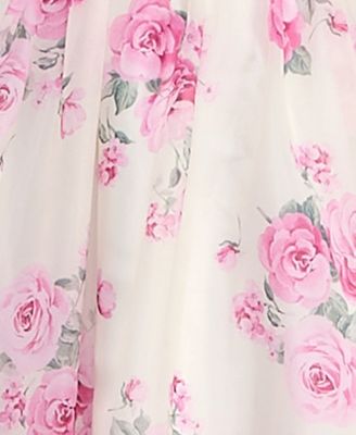 Juniors' Floral Print Two-Piece Corset Ball Gown, Created for Macy's