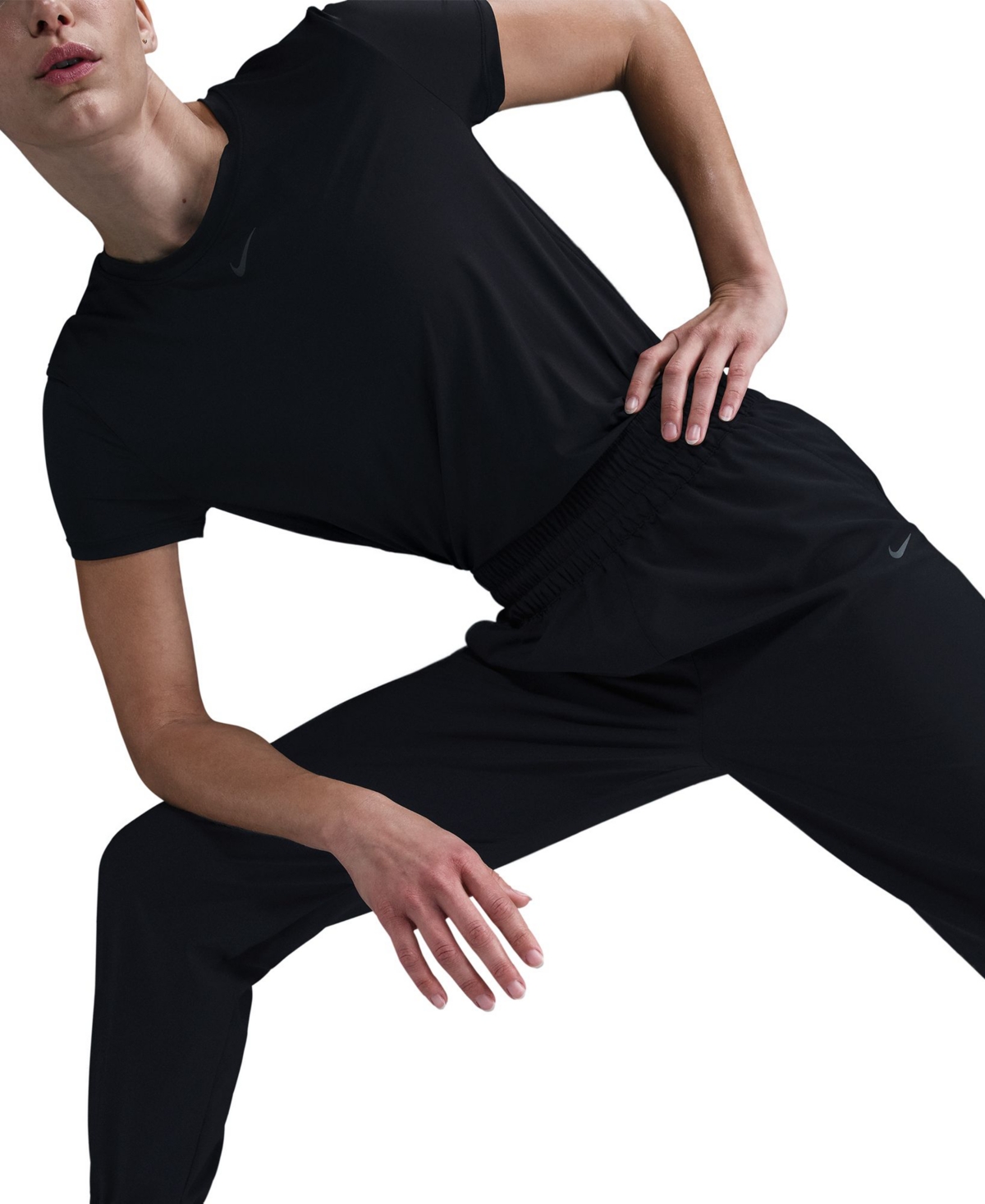 Nike Women's One Dri-fit High-waisted 7/8 Jogger Pants In Black,blac
