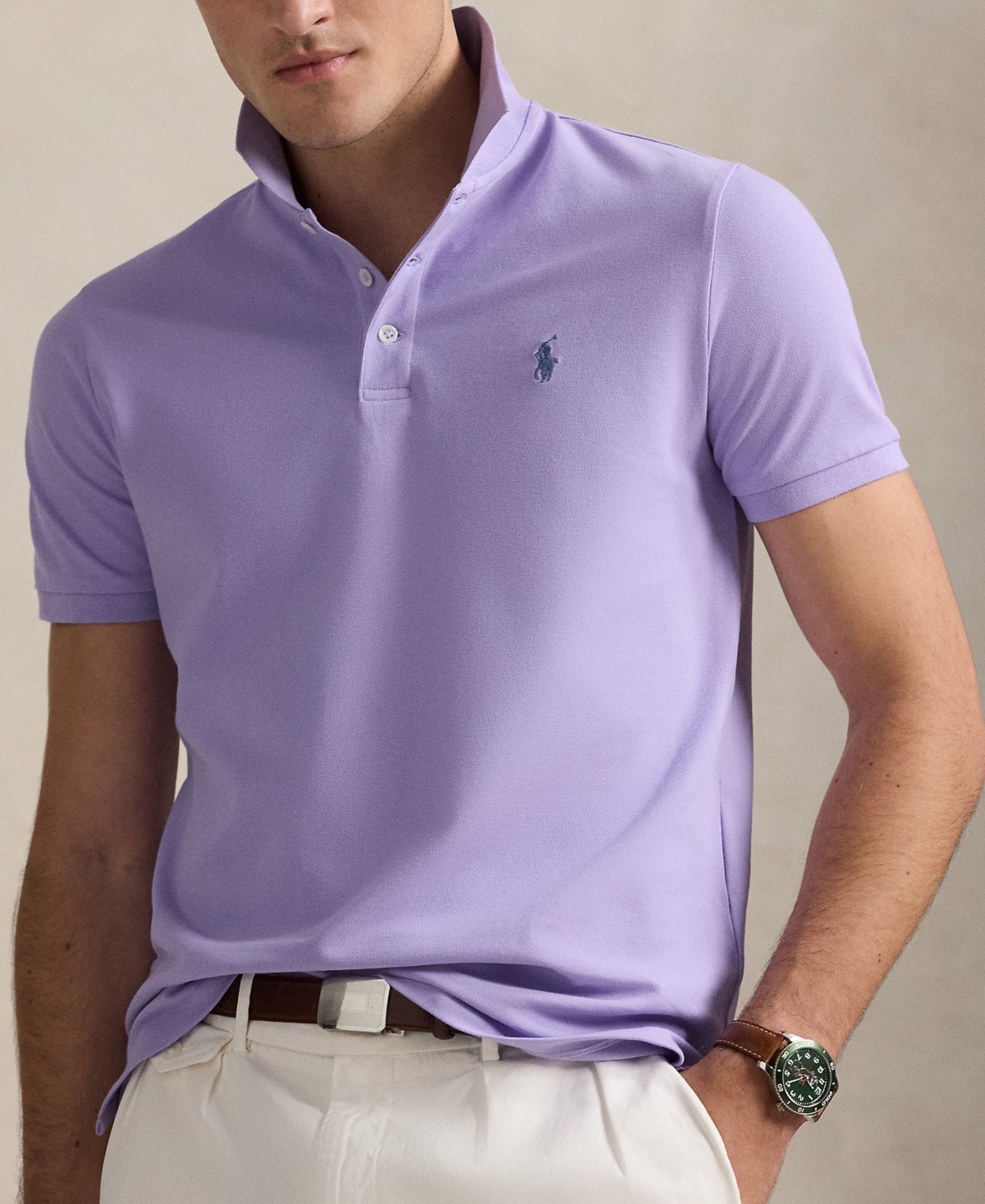 Мужские Polo Ralph Lauren Men's Classic-Fit Stretch Mesh Polo Shirt — фото 4