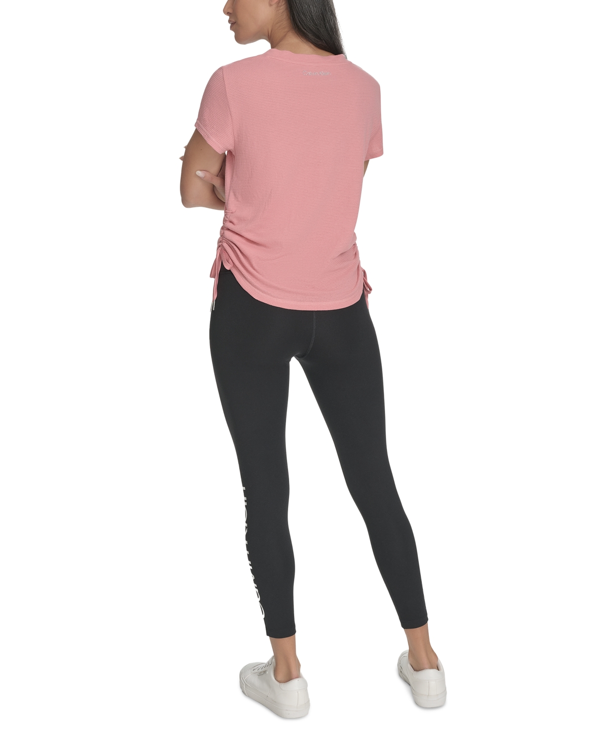 Calvin Klein Women's Drawstring-ruched Textured Top