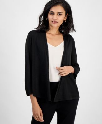 Kasper - Women's Lurex A-Line 3/4-Sleeve Cardigan