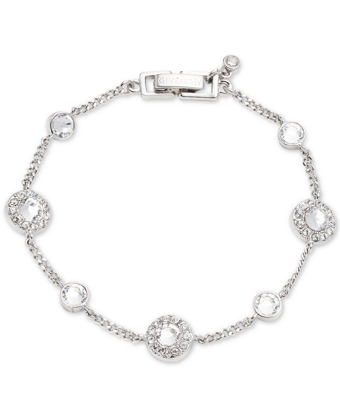 Givenchy Silver-Tone Pavé Bracelet - Macy's