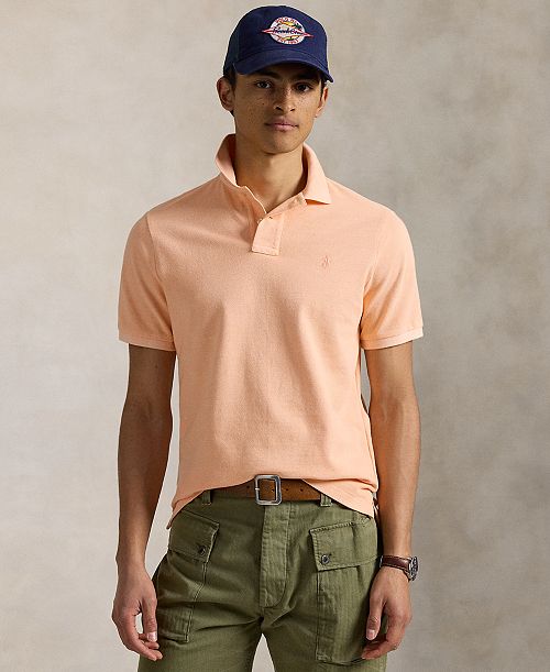 alfani Polo Ralph Lauren Men's Classic-Fit Mineral-Dyed Mesh Polo Shirt Men's Fashion & Accessories