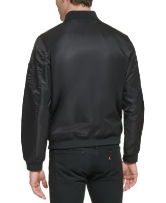 Men's Flight Full-Zip Satin Bomber Jacket