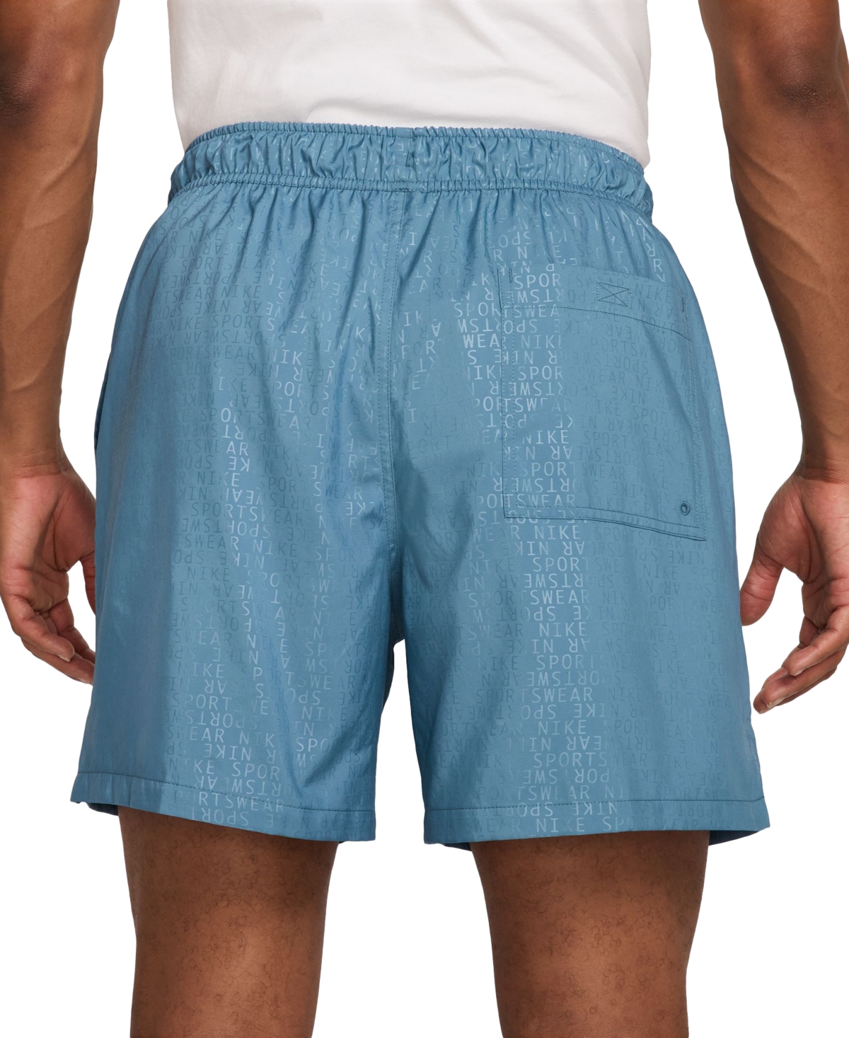 Nike Club Men's Woven Flow Logo Print Drawstring Shorts In Blue