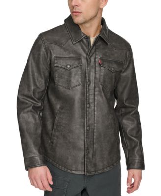 Levi's - Men's Full-Zip Faux-Leather Western Shirt Jacket