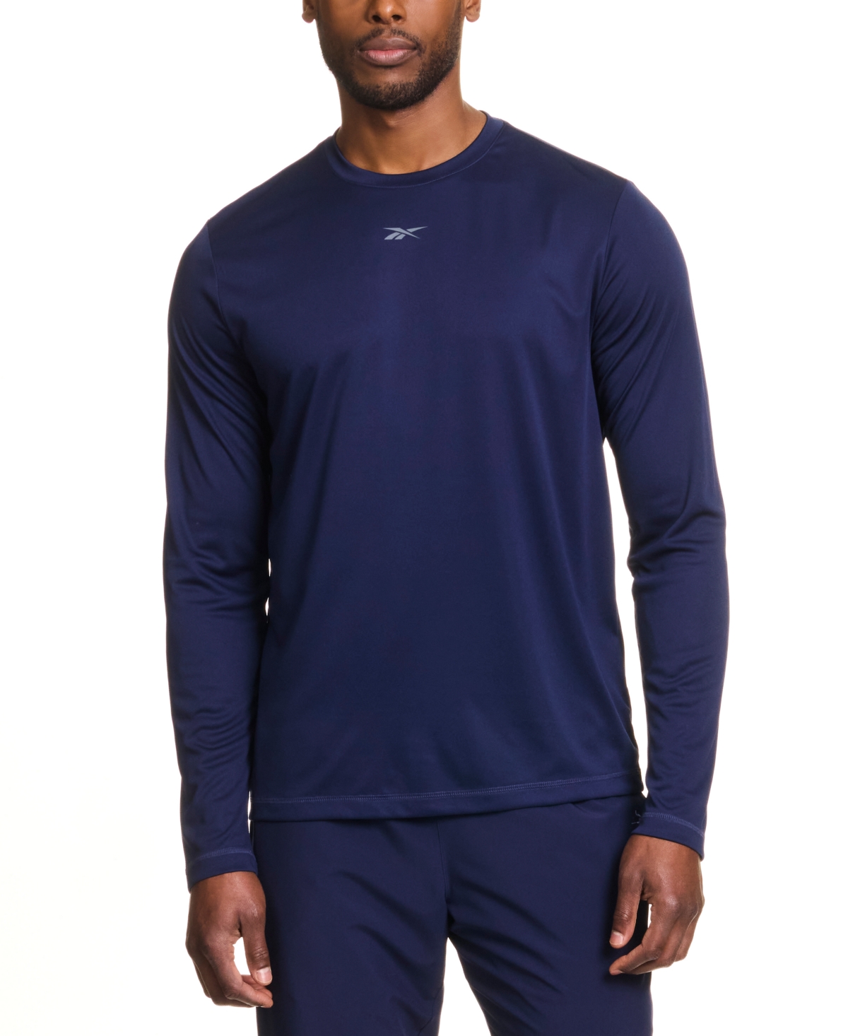 Men's Tech Long Sleeve Crewneck Logo T-Shirt - Grey