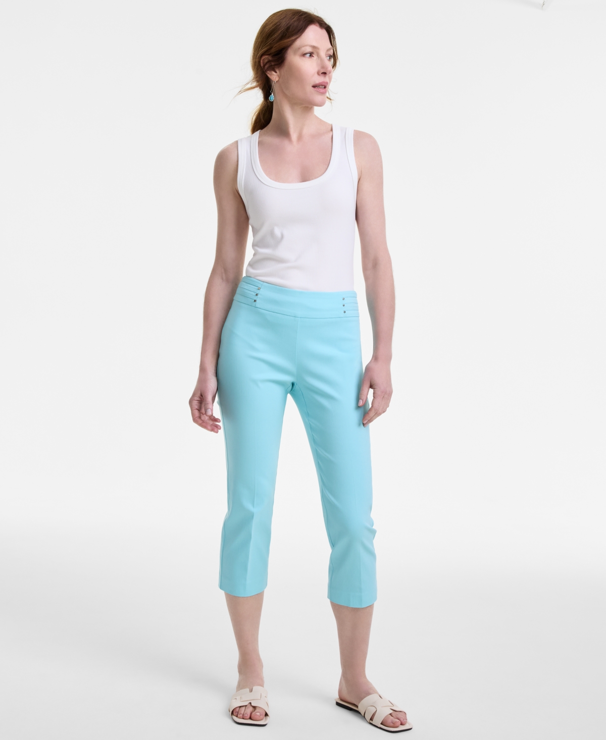 JM COLLECTION WOMEN'S PULL-ON CAPRI TUMMY-CONTROL PANTS, EXCLUSIVELY AT MACY'S 