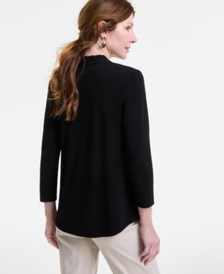 Women's 3/4 Sleeve V-Neck Knit Top, Created for Macy's