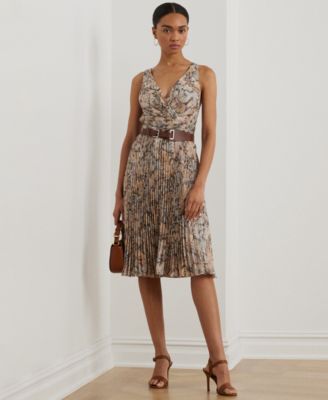 Lauren Ralph Lauren - Women's Floral Metallic Chiffon Cocktail Dress