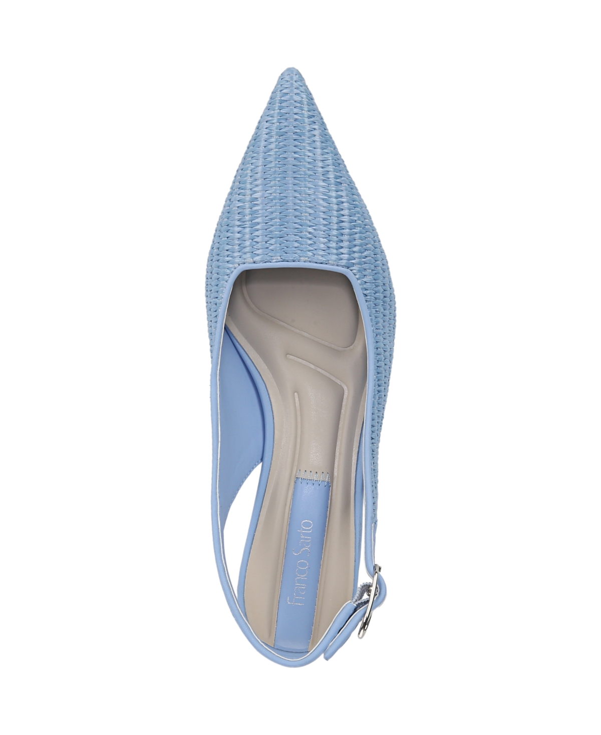 Franco Sarto Women's Marlow 3 Pointed Toe Slingback Kitten Heel Pumps In Denim Blue Raffia