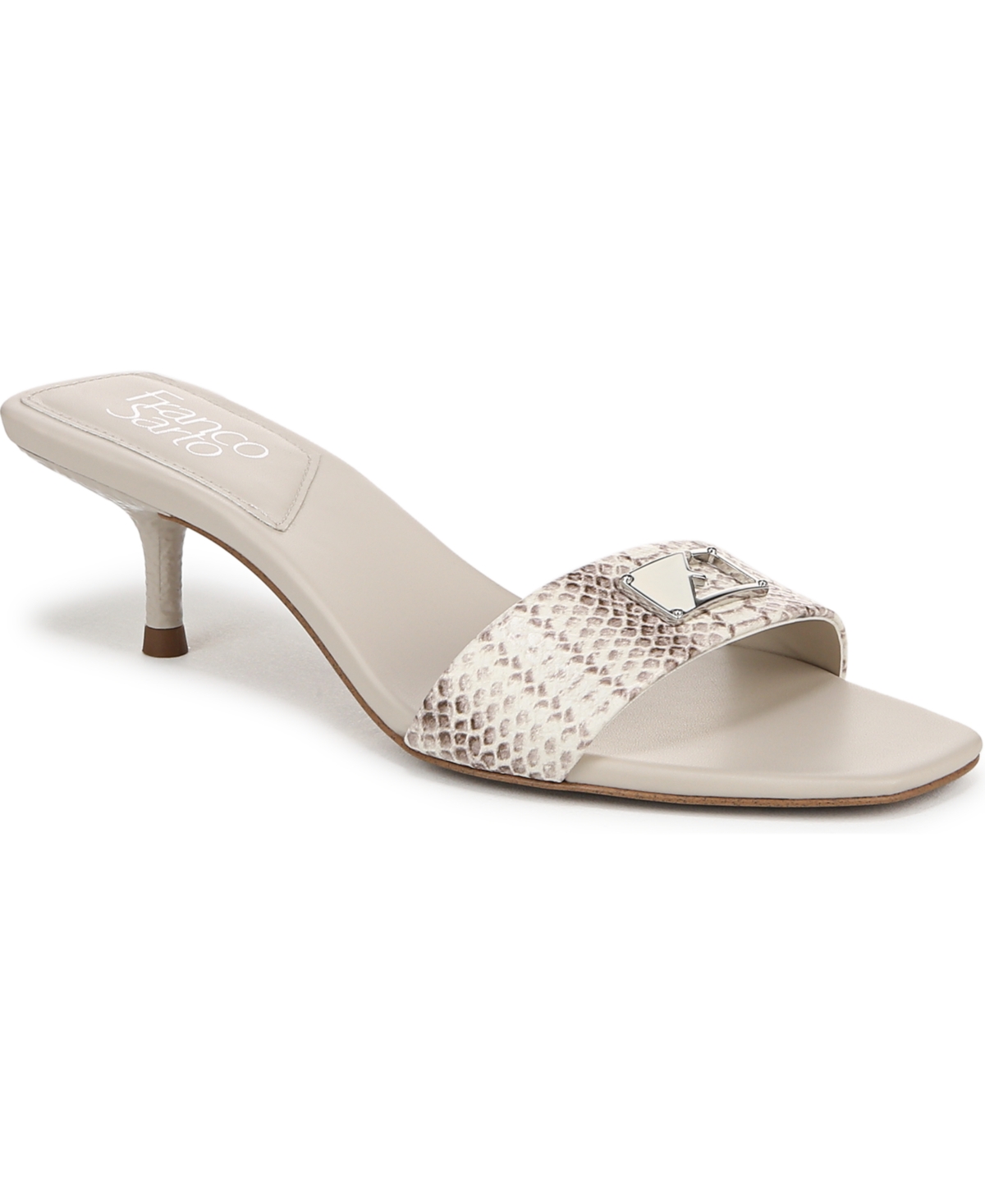 Women's Roey Open Square Toe Slide Dress Sandals - Roccia Grey Snake Print Faux Leather