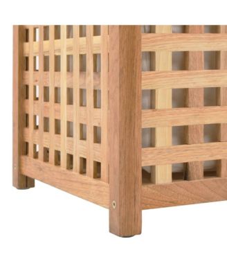 Laundry Bin 34.4&amp;quot;x18.1&amp;quot;x26.4&amp;quot; Solid Wood Walnut