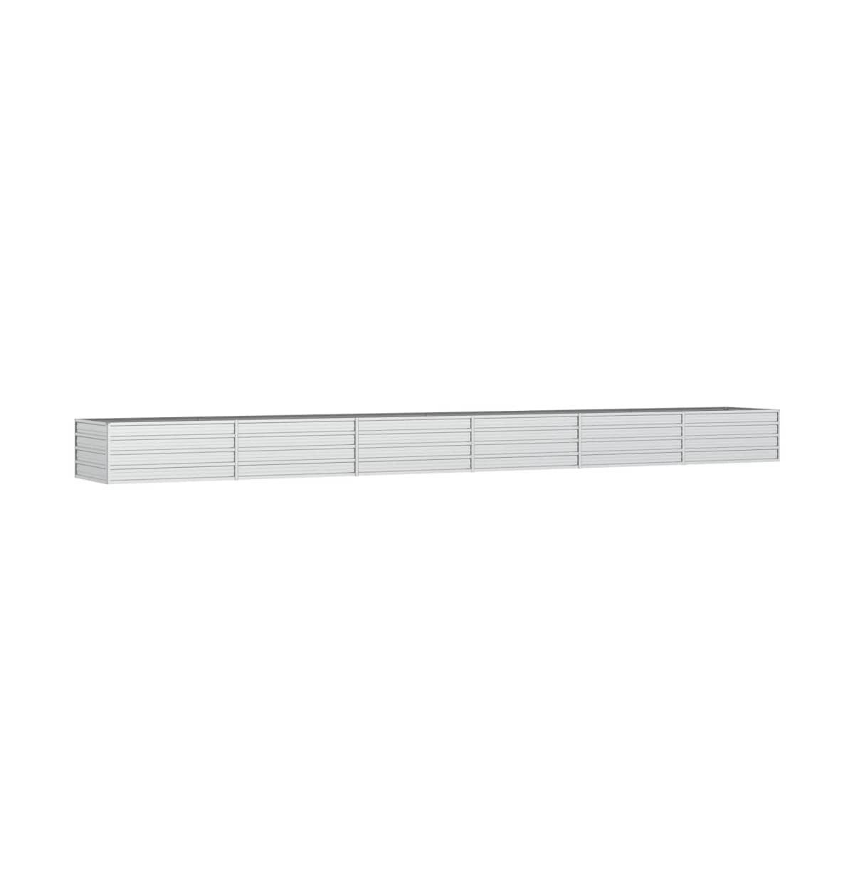 Garden Raised Bed 236.2"x31.5"x17.7" Galvanized Steel Silver - Silver