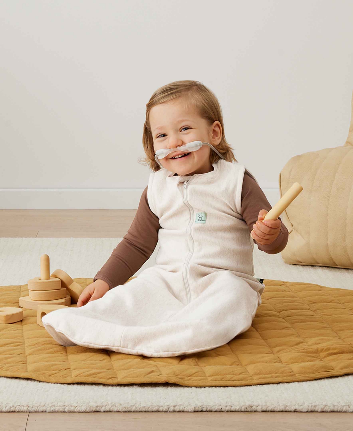 Ergopouch Baby Jersey 1.0 Tog Sleeping Sack In Oatmeal