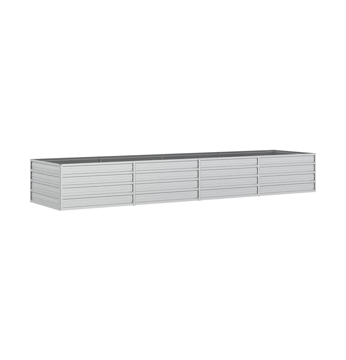 Garden Raised Bed 126"x31.5"x17.7" Galvanized Steel Silver - Silver