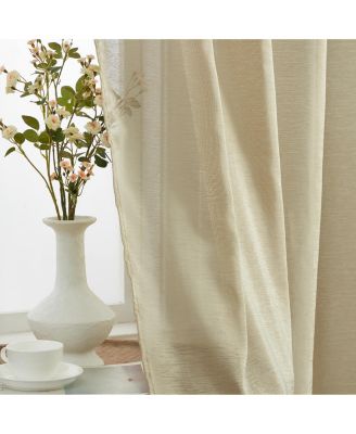 2 Piece Semi Sheer Voile Light Filtering Window Curtain Grommet Panels for Bedroom & Living Room (37 W x 84 L Inch Long Per Panel, Taupe)